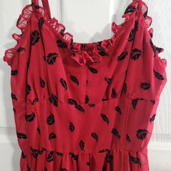 Royal Bones red chiffon high low whimsigoth dress fairy babydoll large - Picture 10 of 14